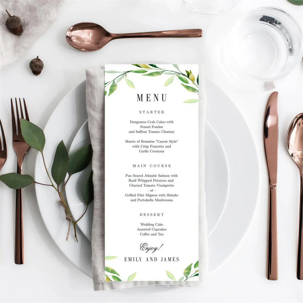Wedding Menus